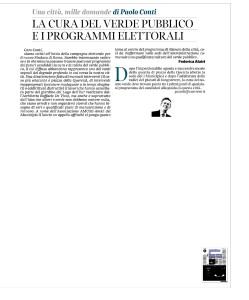 Cura del verde e programmi elettorali Corriere della sera 14 gen. 2016