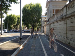 no1 Pista ciclabile davanti a Villa Torlonia